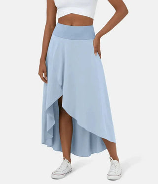 BERYL | QUICK DRY HIGH-WAIST MIDI SKIRT WITH RUFFLE HEM
