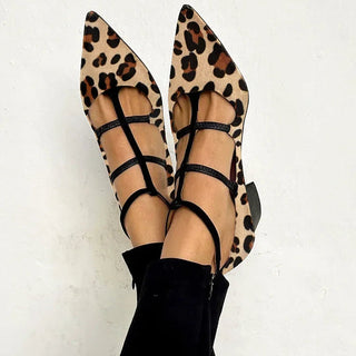 CAROL | HEELED SHOES WITH LEOPARD STRAP