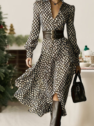 Zara lizzy | Vintage Rhombus Print Dress