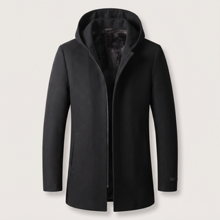 100% WOOLEN HOODED COAT