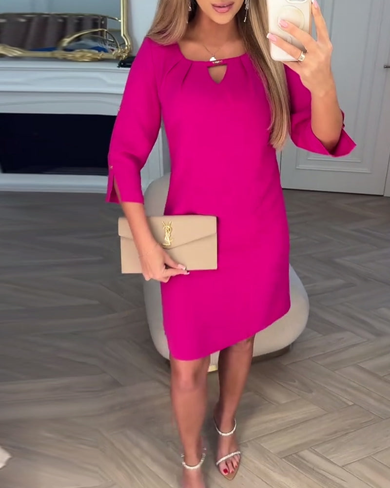 SABRINA | ELEGANT CUTOUT DETAIL MIDI DRESS