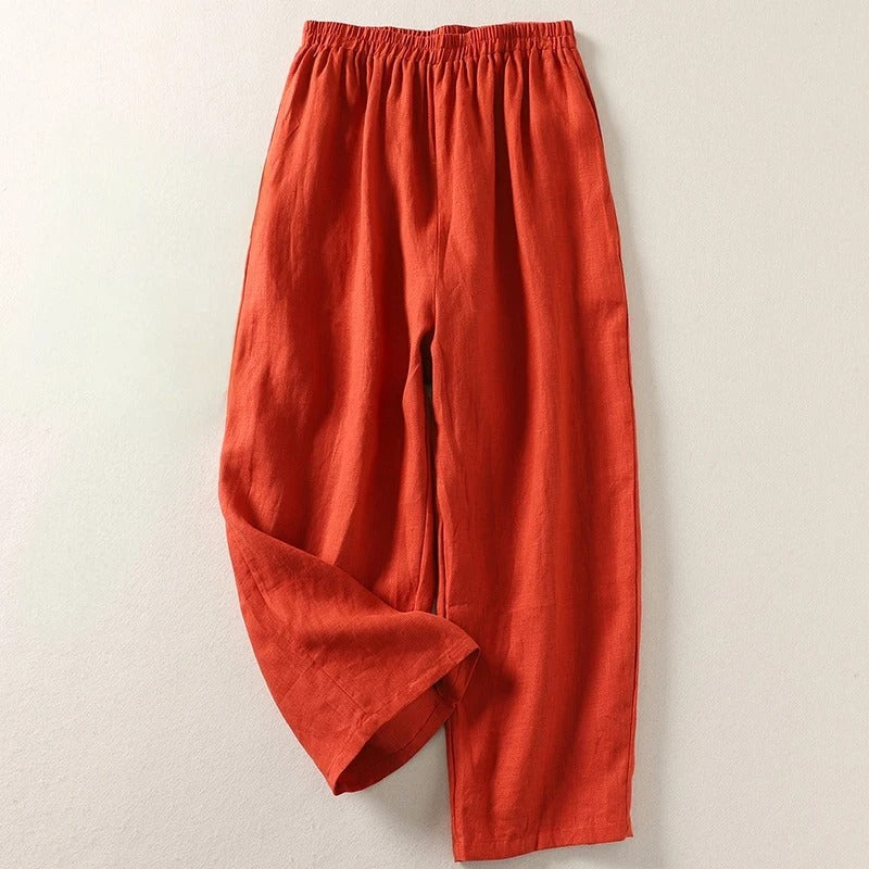 FLORENCE | FLUID COTTON BLEND WIDE-LEG TROUSERS