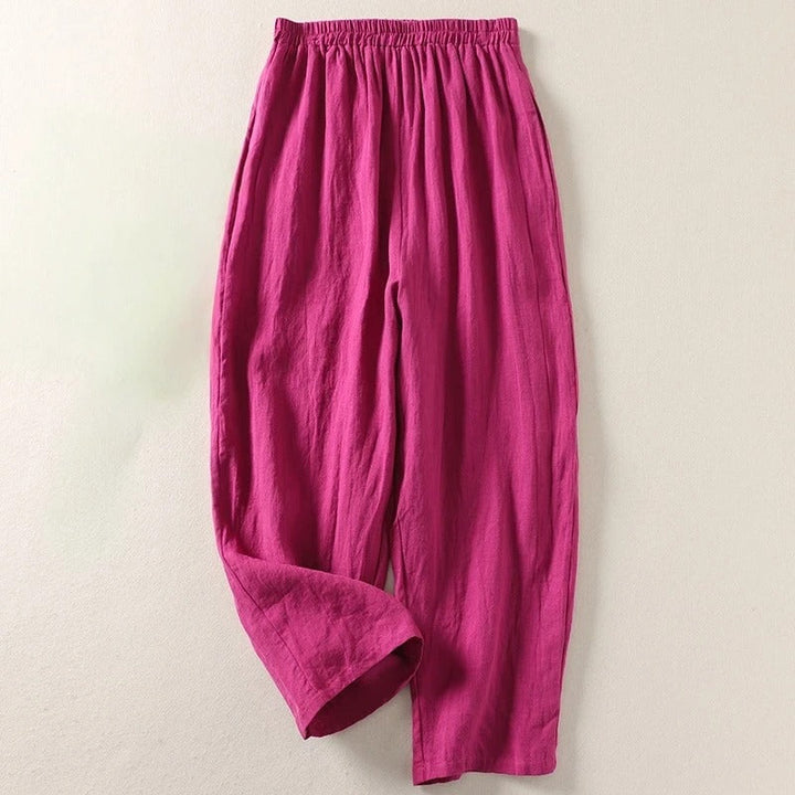 FLORENCE | FLUID COTTON BLEND WIDE-LEG TROUSERS