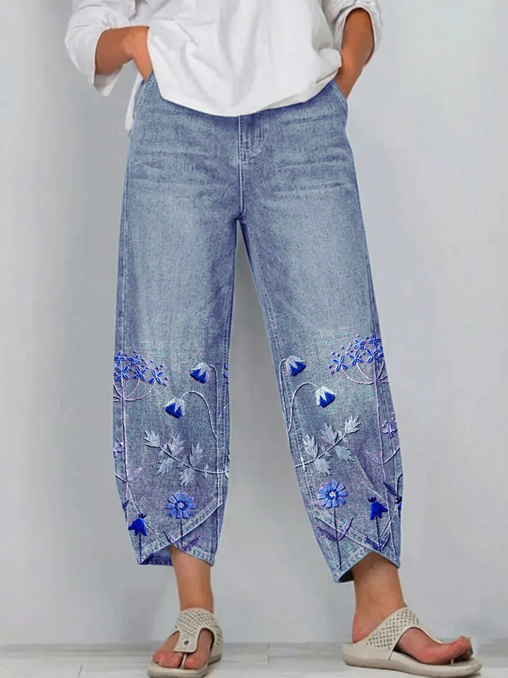 ROWENA | BOHO FLORAL PRINT CASUAL TROUSERS