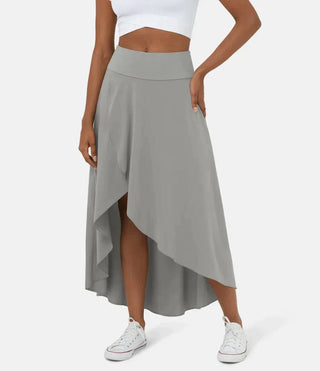 BERYL | QUICK DRY HIGH-WAIST MIDI SKIRT WITH RUFFLE HEM