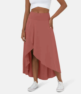 BERYL | QUICK DRY HIGH-WAIST MIDI SKIRT WITH RUFFLE HEM