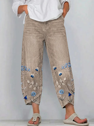 ROWENA | BOHO FLORAL PRINT CASUAL TROUSERS