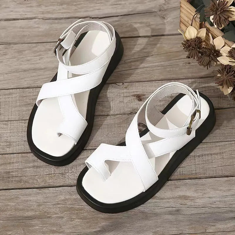 ANTOINETTE | CROSS STRAP PLATFORM SANDALS