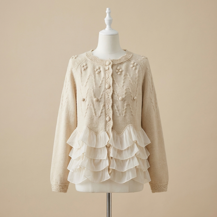 Rosie - Cosy Knit Ruffle Cardigan