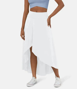 BERYL | QUICK DRY HIGH-WAIST MIDI SKIRT WITH RUFFLE HEM