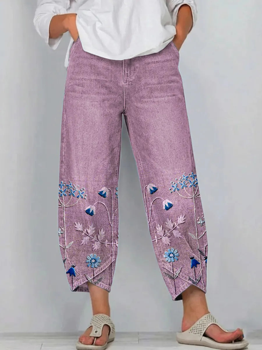 ROWENA | BOHO FLORAL PRINT CASUAL TROUSERS