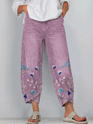 ROWENA | BOHO FLORAL PRINT CASUAL TROUSERS