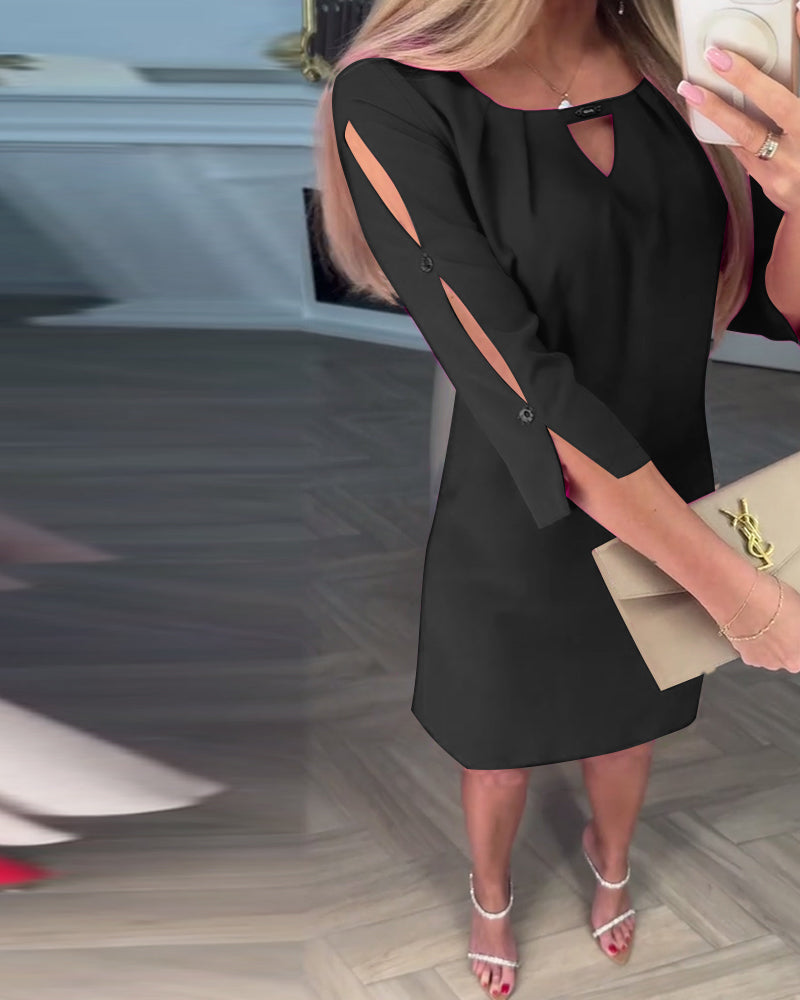 SABRINA | ELEGANT CUTOUT DETAIL MIDI DRESS