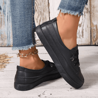 LORNA | ORTHOPAEDIC WHITE LACE-UP FLAT TRAINERS