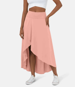 BERYL | QUICK DRY HIGH-WAIST MIDI SKIRT WITH RUFFLE HEM