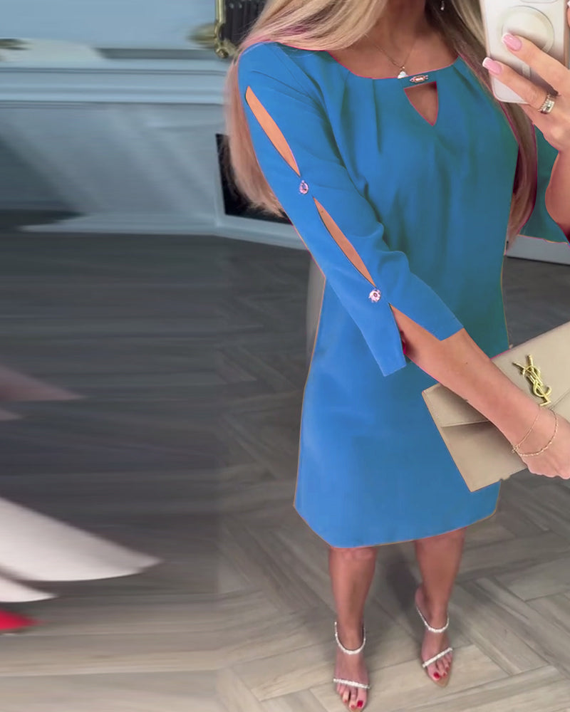 SABRINA | ELEGANT CUTOUT DETAIL MIDI DRESS