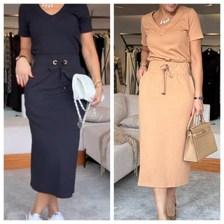 CECILY | V-NECK TOP & SKIRT SET