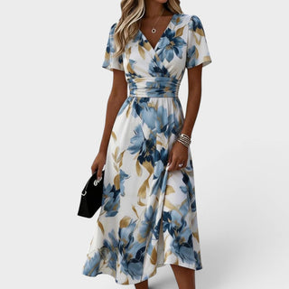 CORINNA | FLORAL WRAP WAIST MIDI DRESS