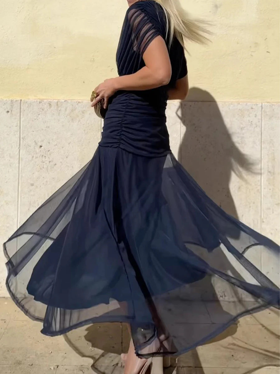 PENELOPE | LONG FLORAL V-NECK DRESS