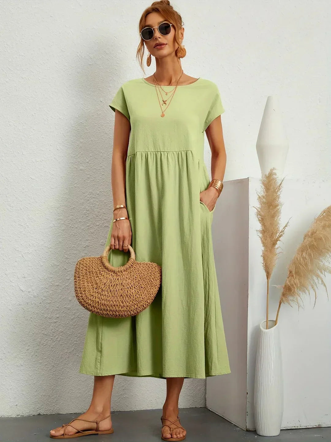 MAXINE | FLUID ELEGANT TIMELESS MIDI DRESS