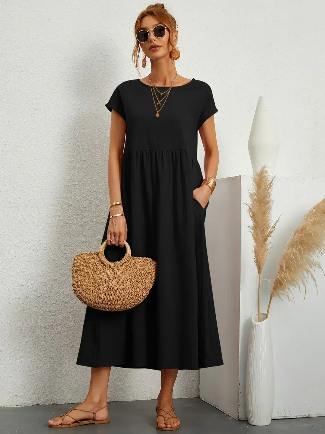 MAXINE | FLUID ELEGANT TIMELESS MIDI DRESS