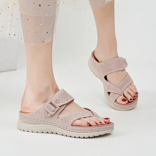 CHLOE | KNIT TOE-LOOP ORTHOPEDIC SLIDES