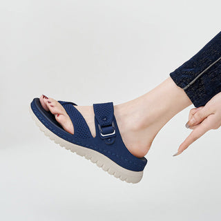CHLOE | KNIT TOE-LOOP ORTHOPEDIC SLIDES
