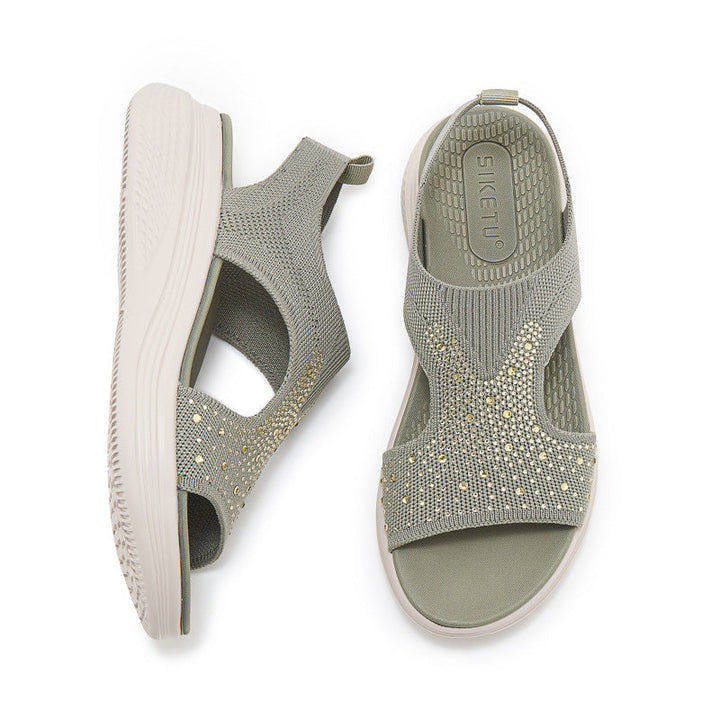 STELLA | RHINESTONE CUSHIONED ORTHOPEDIC SANDALS
