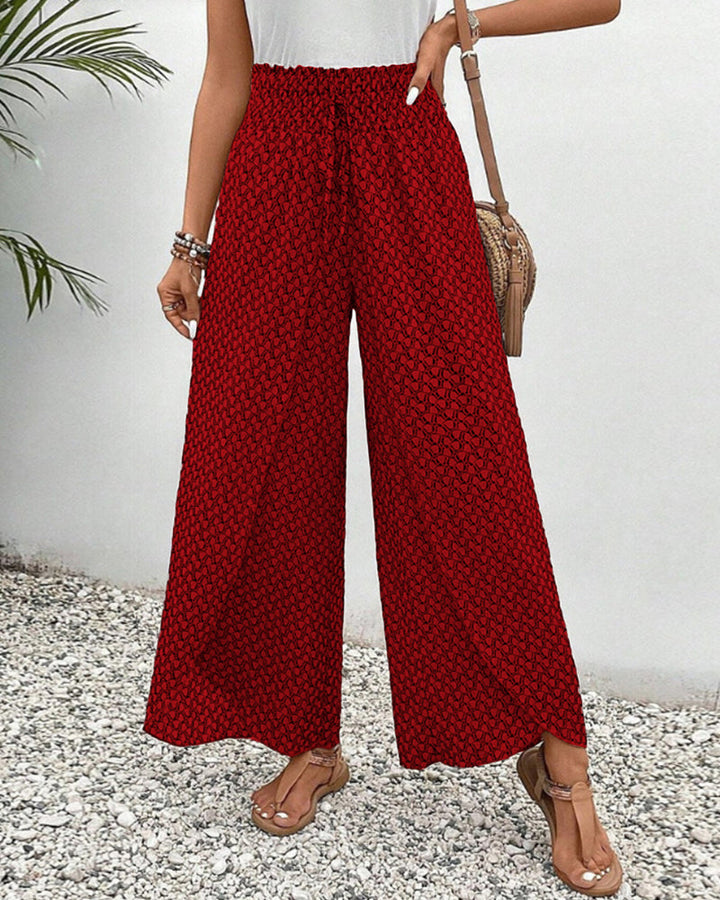 CATHERINE | WIDE-LEG TROUSERS WITH SHIRRED WAISTBAND