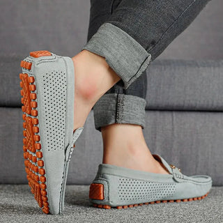 GIANNI PERFORATED LEATHER LOAFERS