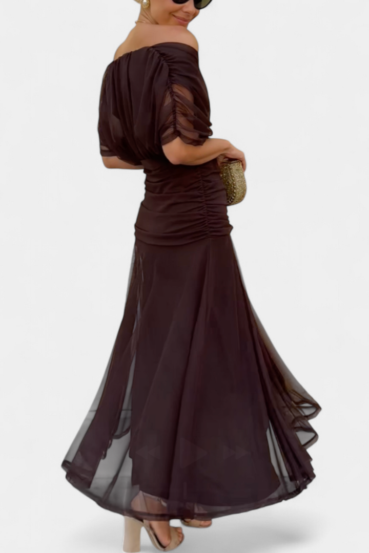 PENELOPE | LONG FLORAL V-NECK DRESS