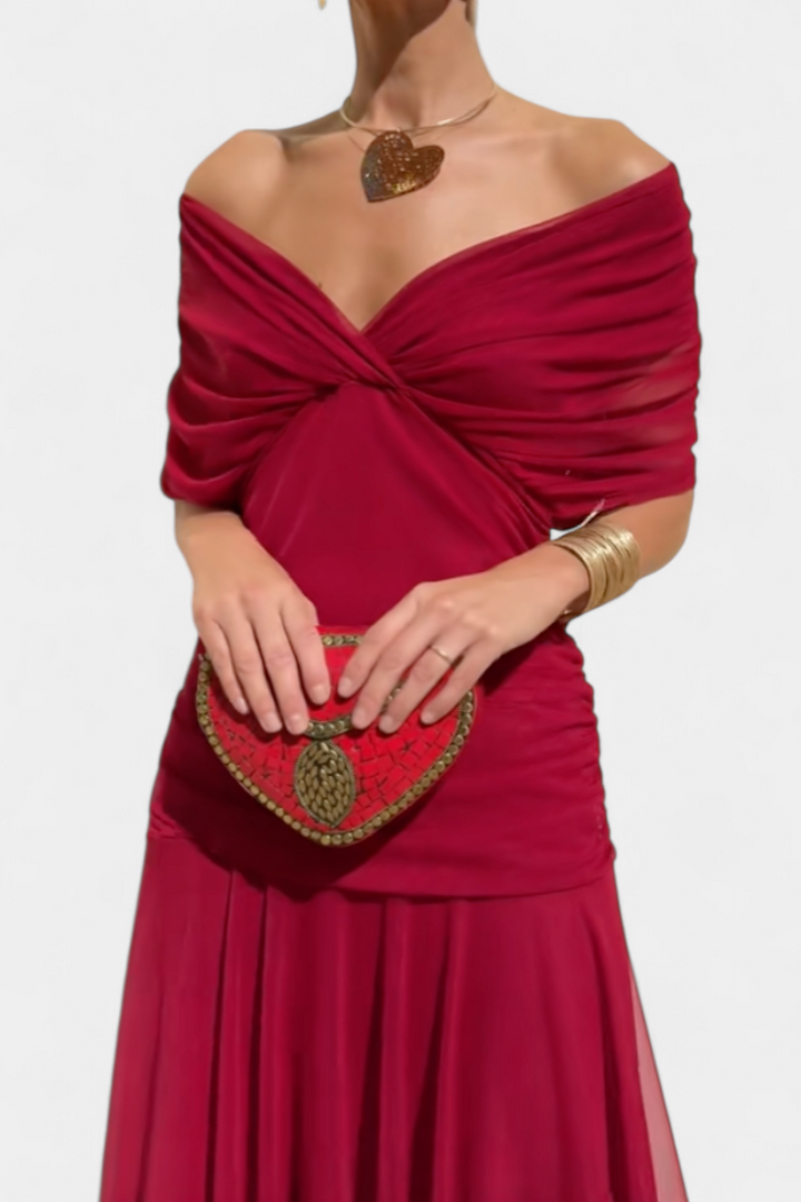 PENELOPE | LONG FLORAL V-NECK DRESS