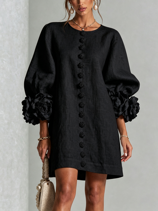 HINAN | ELEGANT MINI DRESS WITH FLORAL PRINT