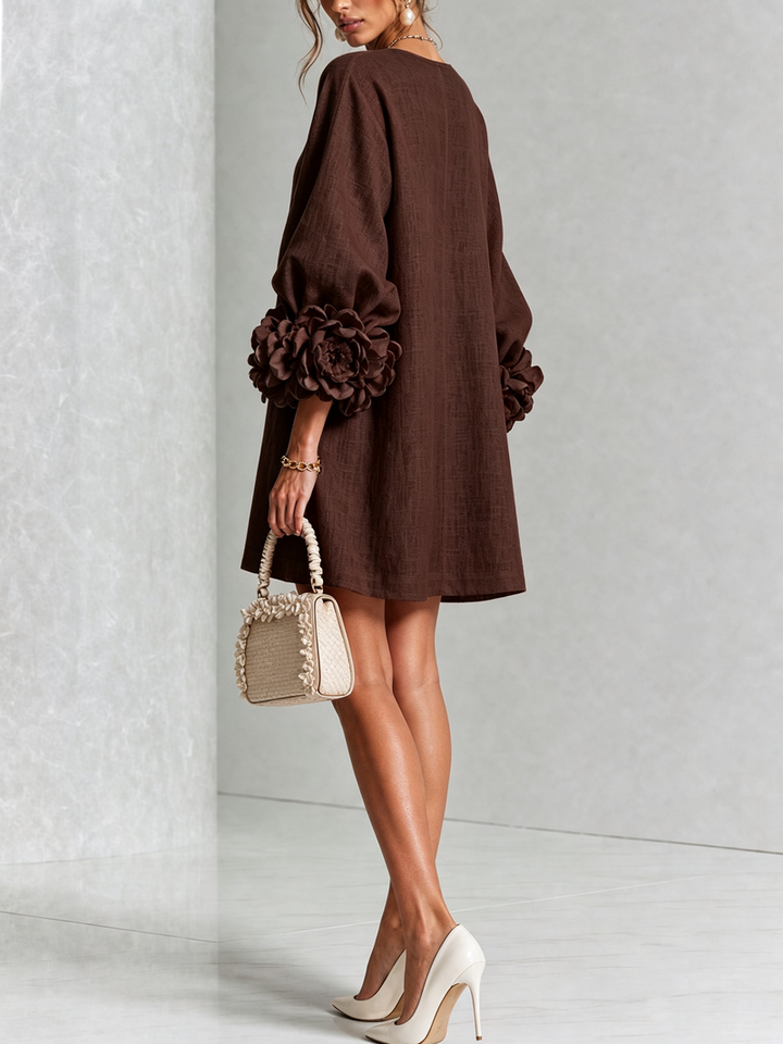 HINAN | ELEGANT MINI DRESS WITH FLORAL PRINT