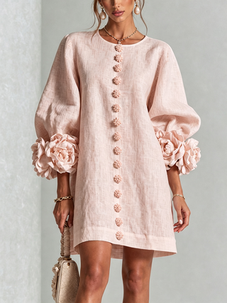 HINAN | ELEGANT MINI DRESS WITH FLORAL PRINT