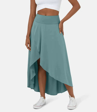 BERYL | QUICK DRY HIGH-WAIST MIDI SKIRT WITH RUFFLE HEM