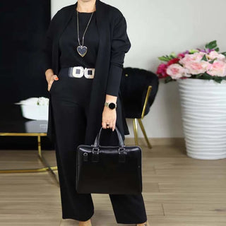 ROSEMARY | ELEGANT THREE-PIECE CARDIGAN, TOP & WIDE-LEG TROUSER SET