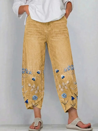 ROWENA | BOHO FLORAL PRINT CASUAL TROUSERS