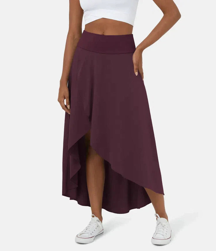 BERYL | QUICK DRY HIGH-WAIST MIDI SKIRT WITH RUFFLE HEM