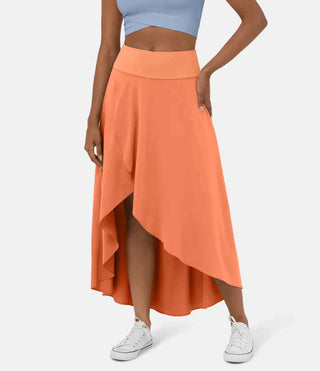 BERYL | QUICK DRY HIGH-WAIST MIDI SKIRT WITH RUFFLE HEM
