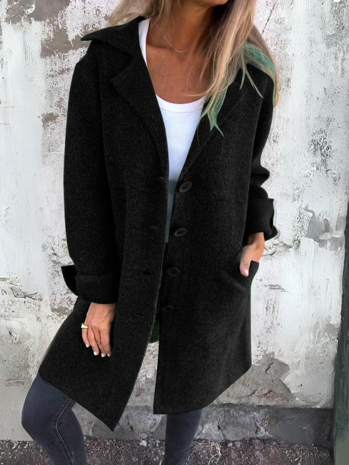 MIRIAM | LAPEL COLLAR BUTTON-FRONT COAT