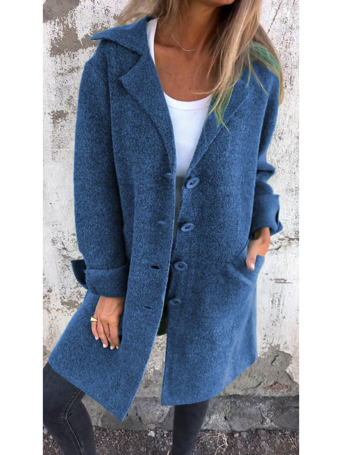 MIRIAM | LAPEL COLLAR BUTTON-FRONT COAT