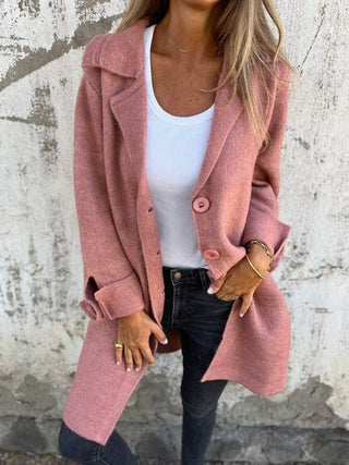 MIRIAM | LAPEL COLLAR BUTTON-FRONT COAT