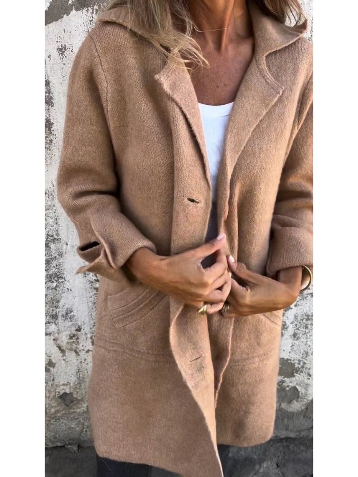 MIRIAM | LAPEL COLLAR BUTTON-FRONT COAT