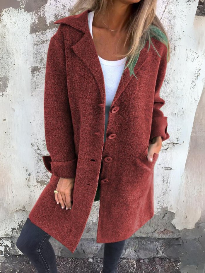 MIRIAM | LAPEL COLLAR BUTTON-FRONT COAT