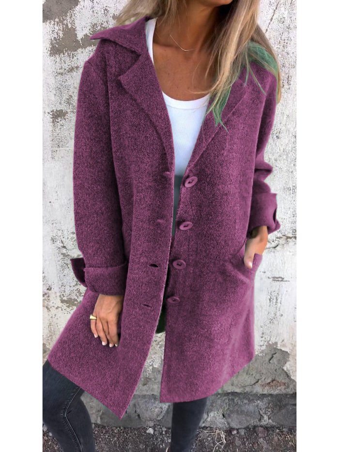 MIRIAM | LAPEL COLLAR BUTTON-FRONT COAT