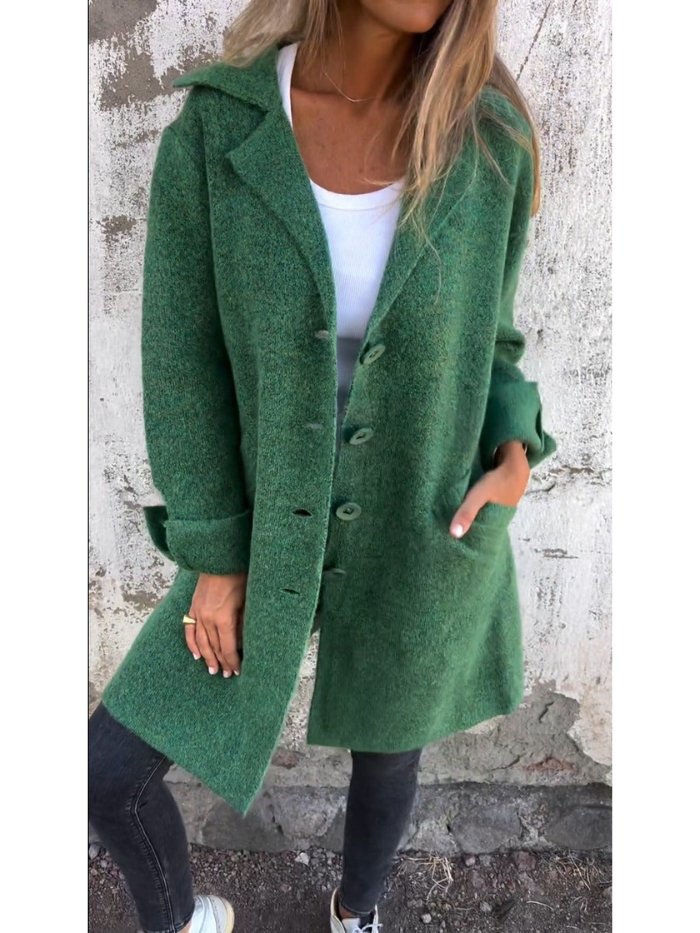 MIRIAM | LAPEL COLLAR BUTTON-FRONT COAT